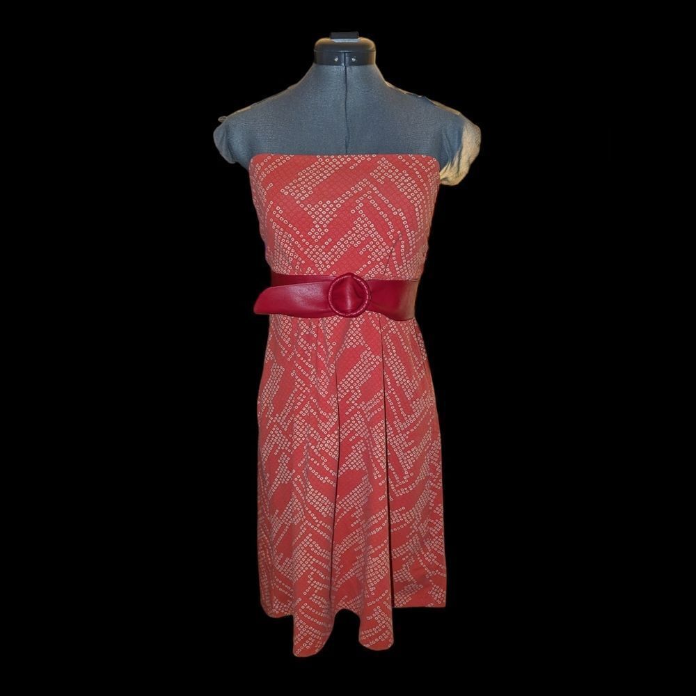 Eddie Bauer‎ red and white geometric print dress size medium
